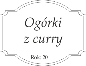 Etykieta na ogórki z curry