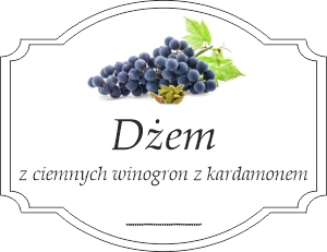 Dżem winogronowy z kardamonem etykietka