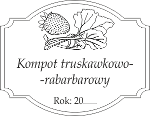 Etykieta na kompot truskawkowo-rabarbarowy