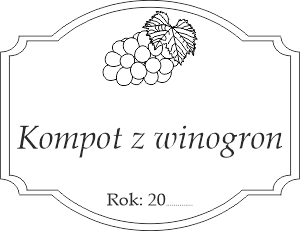 Etykieta na kompot z winogron