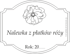 Etykieta na nalewkę z płatków róży