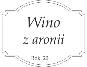 Etykieta na wino aroniowe