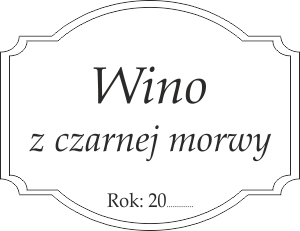 Etykieta na wino z czarnej morwy