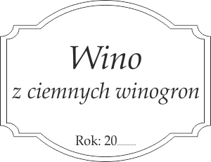 Etykieta na wino z ciemnych winogron