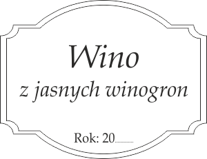 Etykieta na wino z jasnych winogron