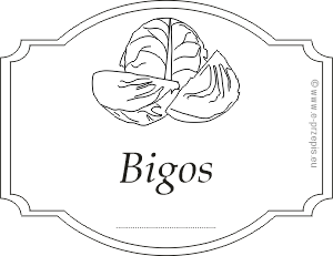 Rysunek kapusty z napisem Bigos