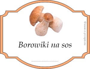 Zdjęcie dwóch prawdziwków z napisem Borowiki na sos