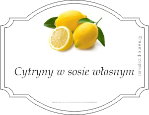 Zdjęcie cytryn i napis Cytryny w sosie własnym