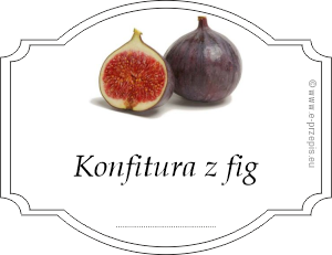W otoku dwie figi i napis Konfitura z fig