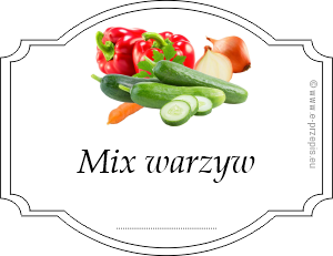 mix warzyw nalepka na słoik