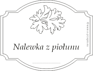 Rysunek liścia piołunu z napisem Nalewka z piołunu