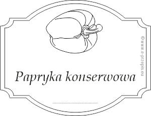 Rysunek papryki z napisem Papryka konserwowa