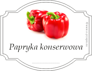 Zdjęcie papryki czerwonej z napisem Papryka konserwowa