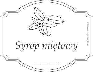 Etykieta rysunkowa na syrop miętowy